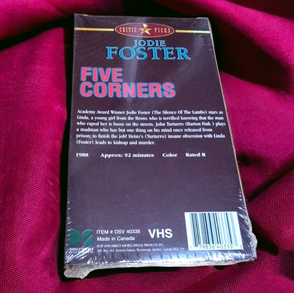 Five Corners VHS Movie Starring Jodie Foster New! - Picture 2 of 3